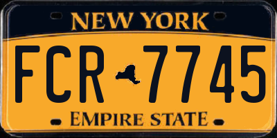 NY license plate FCR7745