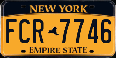 NY license plate FCR7746