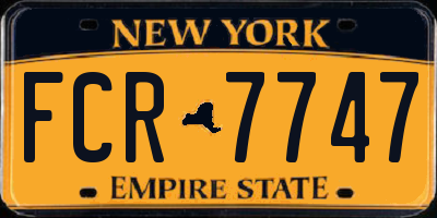 NY license plate FCR7747