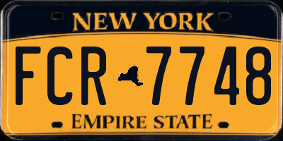 NY license plate FCR7748