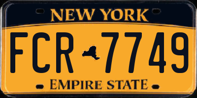 NY license plate FCR7749