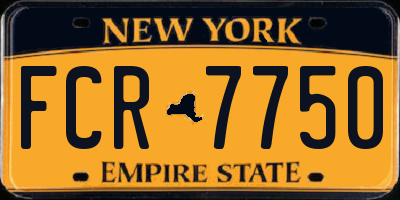 NY license plate FCR7750