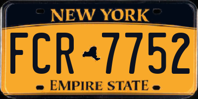 NY license plate FCR7752