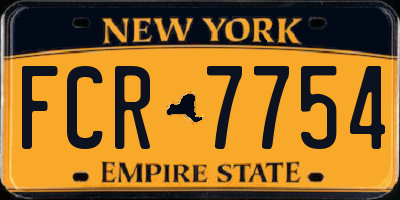 NY license plate FCR7754
