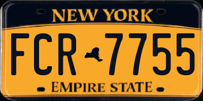 NY license plate FCR7755