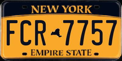 NY license plate FCR7757