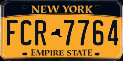 NY license plate FCR7764