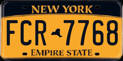 NY license plate FCR7768