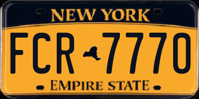 NY license plate FCR7770