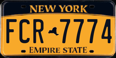 NY license plate FCR7774