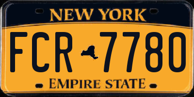 NY license plate FCR7780