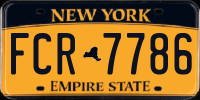 NY license plate FCR7786