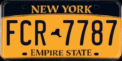 NY license plate FCR7787
