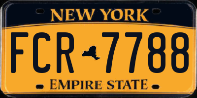 NY license plate FCR7788