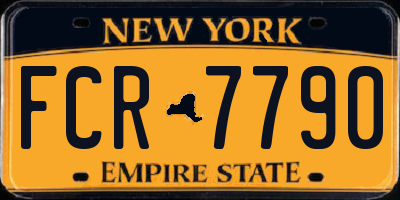 NY license plate FCR7790