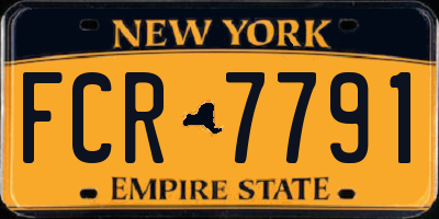 NY license plate FCR7791