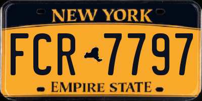 NY license plate FCR7797