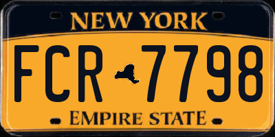 NY license plate FCR7798