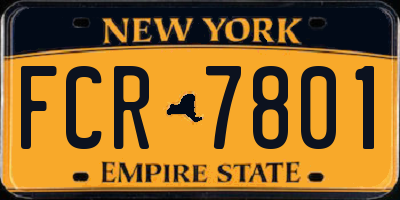 NY license plate FCR7801