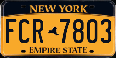 NY license plate FCR7803
