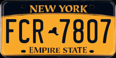 NY license plate FCR7807