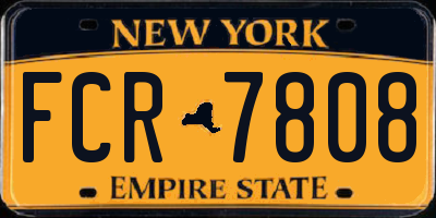 NY license plate FCR7808