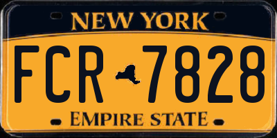 NY license plate FCR7828