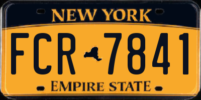 NY license plate FCR7841