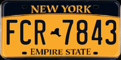 NY license plate FCR7843