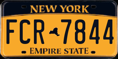 NY license plate FCR7844
