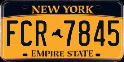NY license plate FCR7845