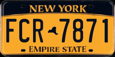 NY license plate FCR7871