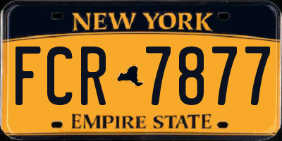 NY license plate FCR7877