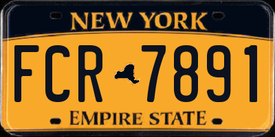 NY license plate FCR7891