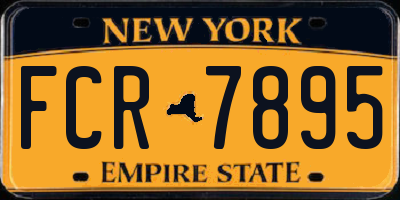 NY license plate FCR7895