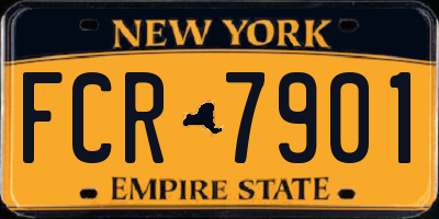 NY license plate FCR7901