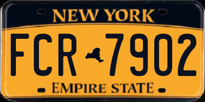 NY license plate FCR7902