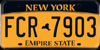 NY license plate FCR7903