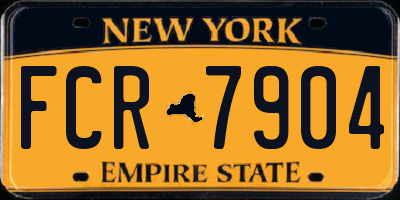 NY license plate FCR7904