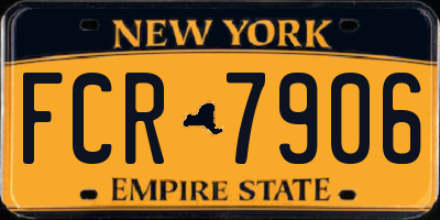 NY license plate FCR7906