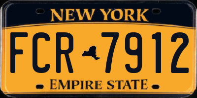 NY license plate FCR7912