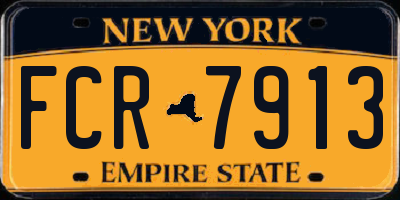 NY license plate FCR7913