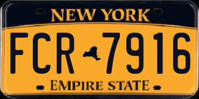 NY license plate FCR7916