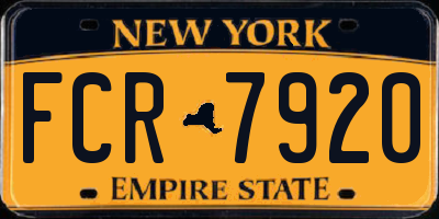 NY license plate FCR7920