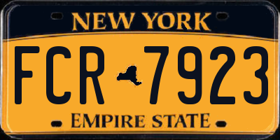 NY license plate FCR7923
