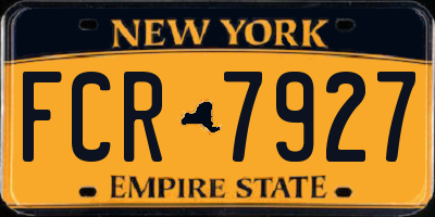 NY license plate FCR7927