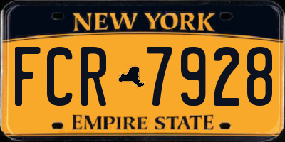 NY license plate FCR7928