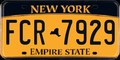 NY license plate FCR7929