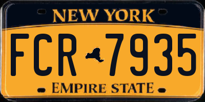 NY license plate FCR7935