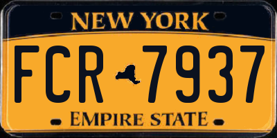 NY license plate FCR7937